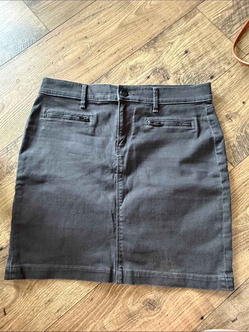 LOFT Black Mini Skirt with Front Zip Pockets